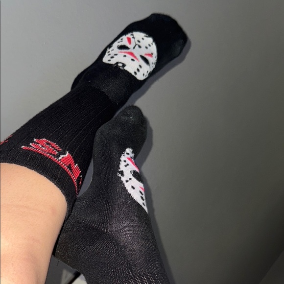 Special Friday the 13th Jason USED women’s gym socks. Glow in the dark. … - Picture 1 of 5